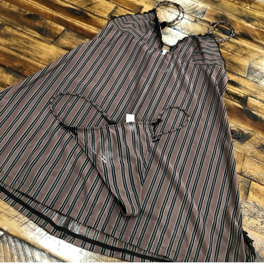 ‼️WOW‼️LA PERLA Black and Brown Chemise Baby Doll Luxurious Sleepwear NWT‼️🤎🖤